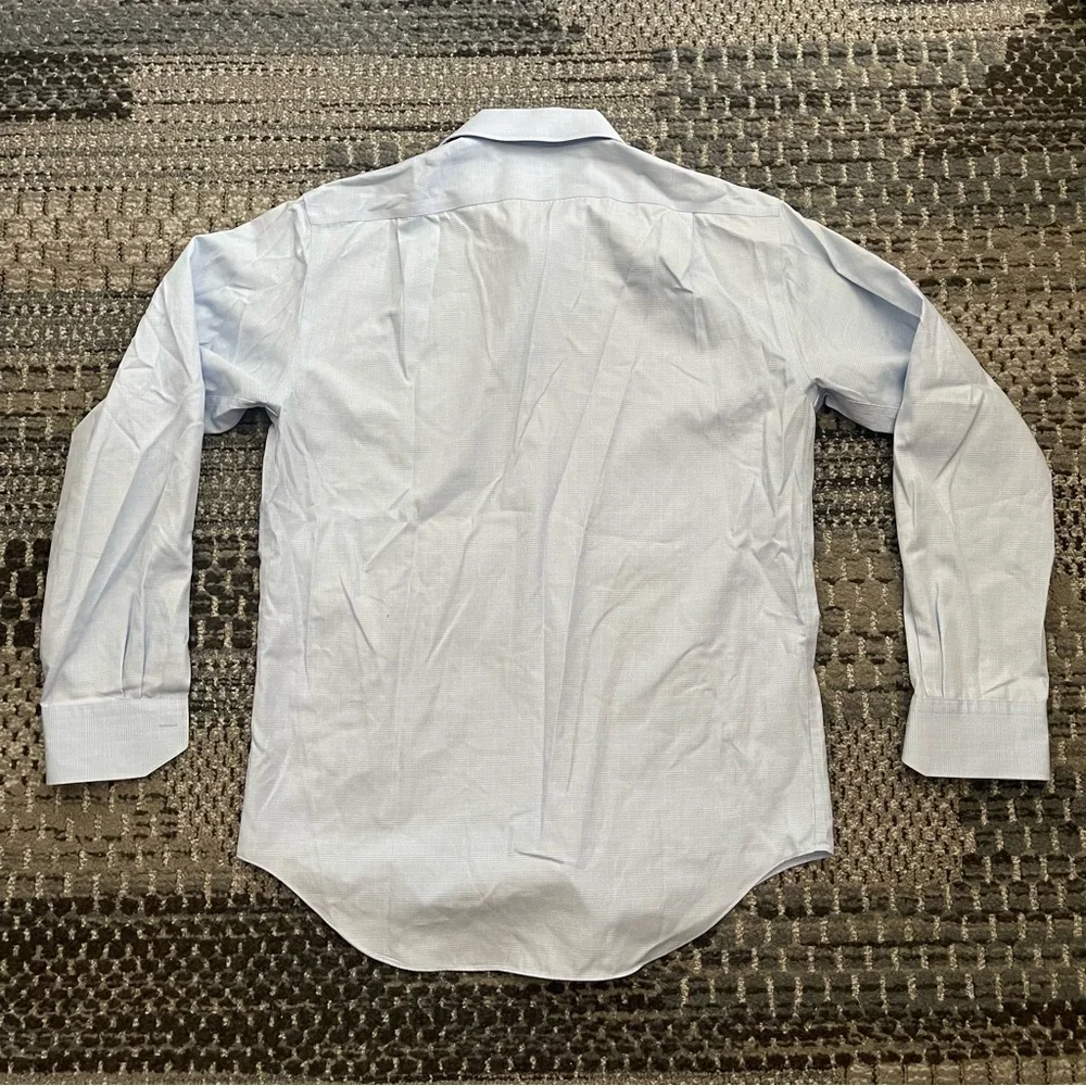 Lorenzo Uomo Trim Fit Long Sleeve Button Down Shirt, Neck 16 34-35 Sleeve, Blue - Picture 7 of 7